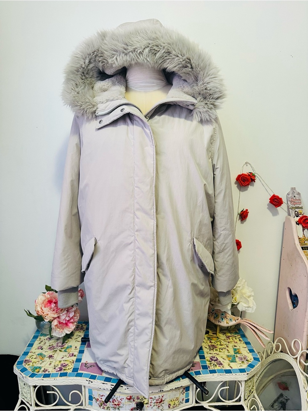 Wilfred Aritzia Mont Down Filled Winter Insulated Blanc Parka Jacket Comet L - Picture 10 of 16